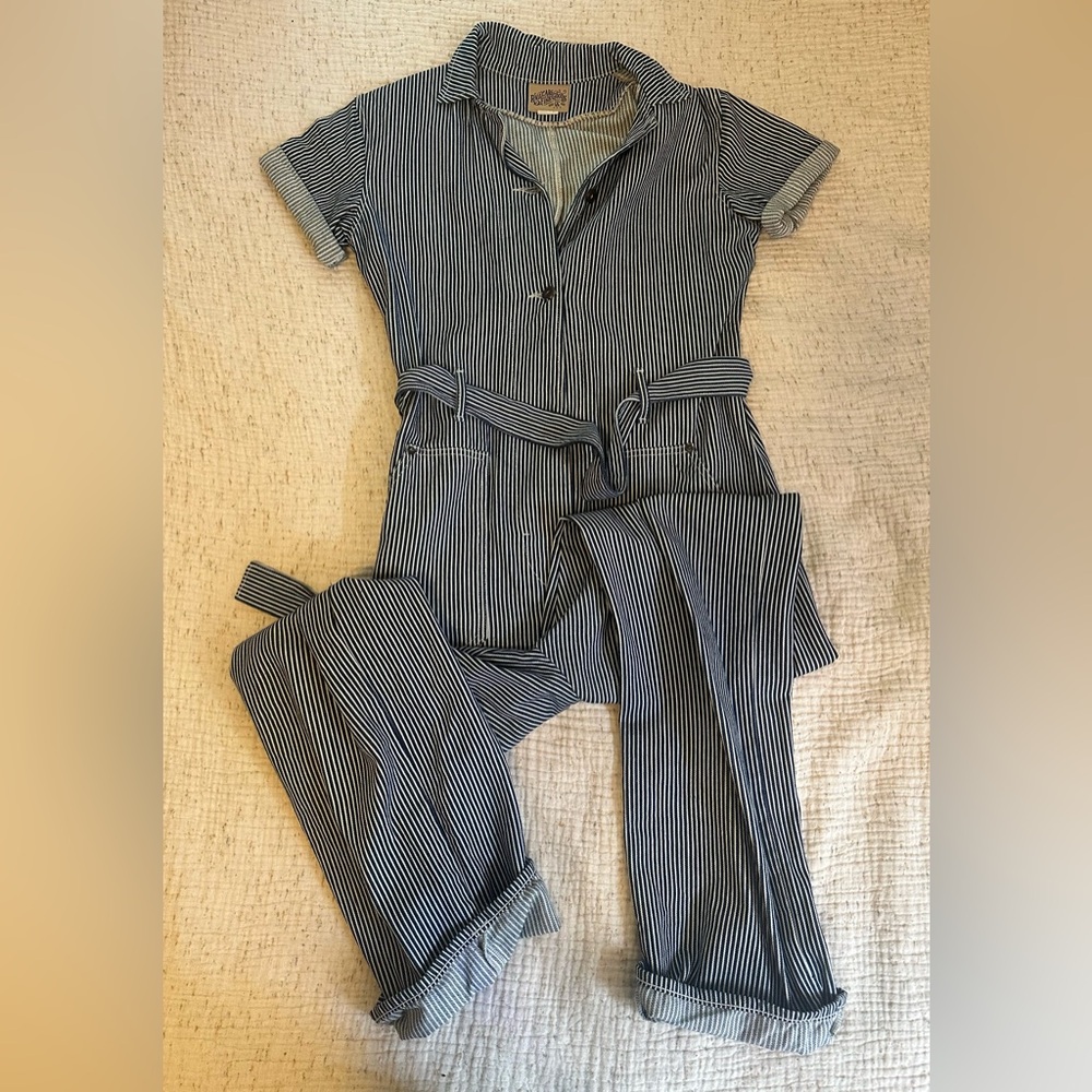 Railcar Fine Goods Railroad Striped Coveralls